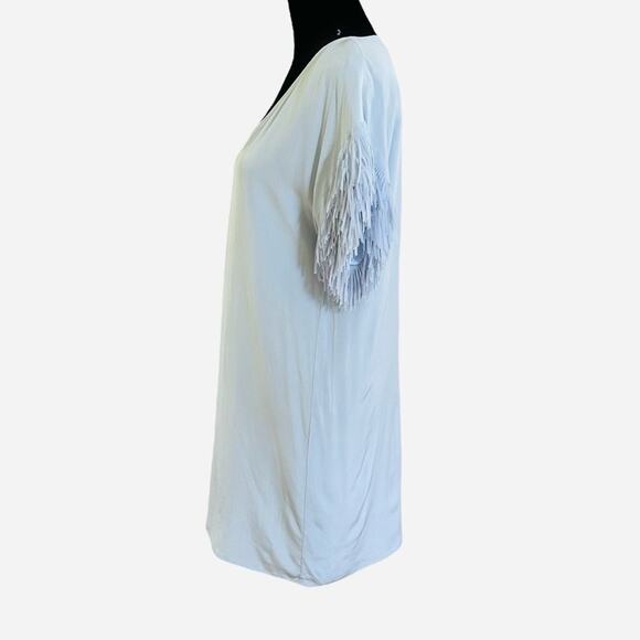 2/$25 Marie Oliver Andi Dress Silk Fringe Powder Blue Croquette Twee Girly XS - Picture 4 of 13